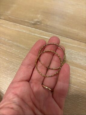 Gold Textured Hoop Earrings